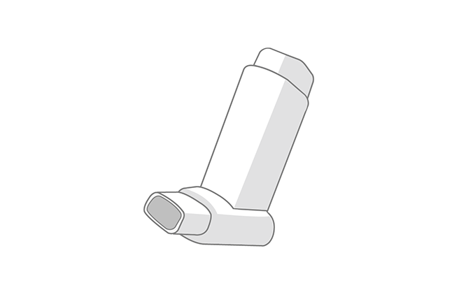 Rotary damper to reduce the momentum of the inhaler button