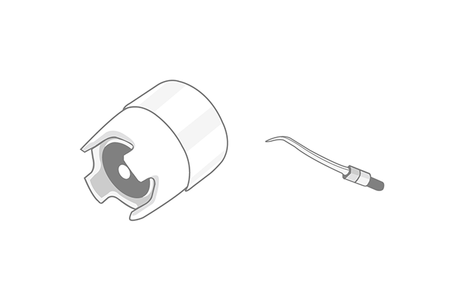 Torque limiter prevents over-tightening (Dental scaler torque wrench)